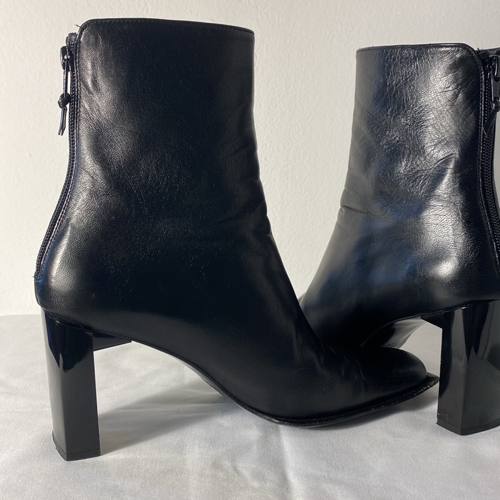 Vintage Stuart Weitzman | Leather Square Toe Bloc… - image 1